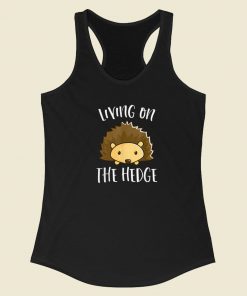 Funny Spikey Hedgehog 80s Racerback Tank Top