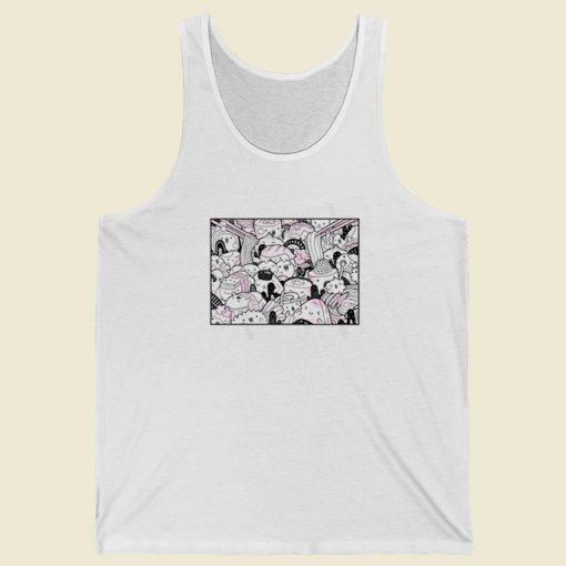 Gudetama Doodle Art 80s Retro Tank Top