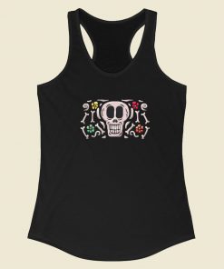 Happy Mexican Skull 80s Racerback Tank Top