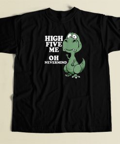 High Five Joke Dinosaur 80s Retro T Shirt Style