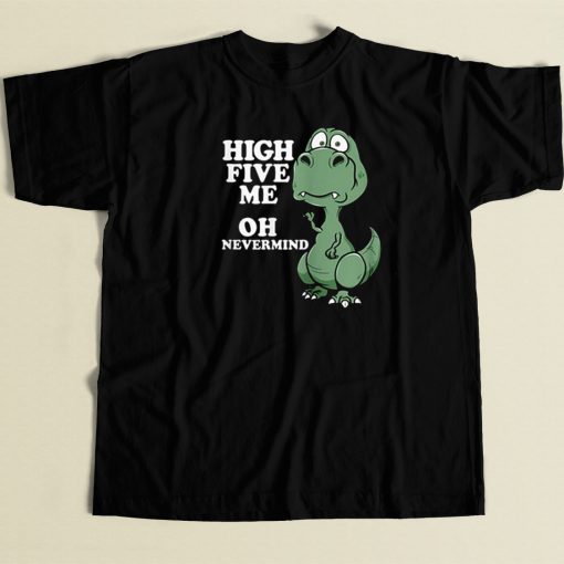 High Five Joke Dinosaur 80s Retro T Shirt Style