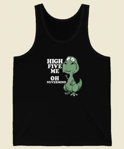 High Five Joke Dinosaur 80s Retro Tank Top