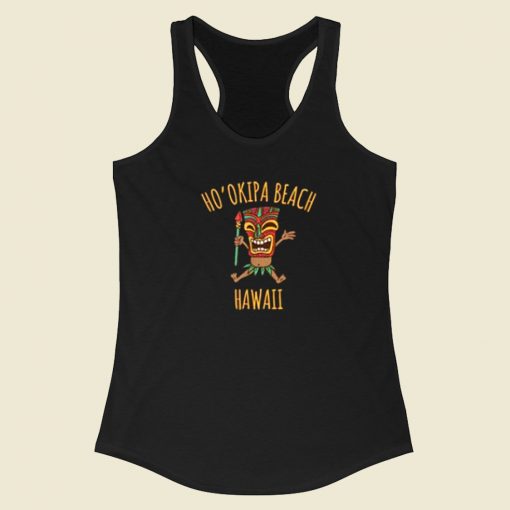 Hookipa Beach Vacation Hawaii 80s Racerback Tank Top