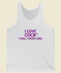 I Love Cock Cake 80s Retro Tank Top