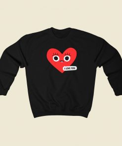 I Love You Valentines 80s Sweatshirt Style