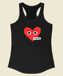 I Love You Valentines 80s Racerback Tank Top