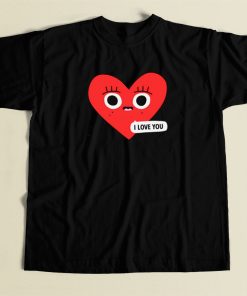 I Love You Valentines 80s Retro T Shirt Style