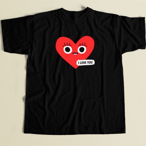 I Love You Valentines 80s Retro T Shirt Style