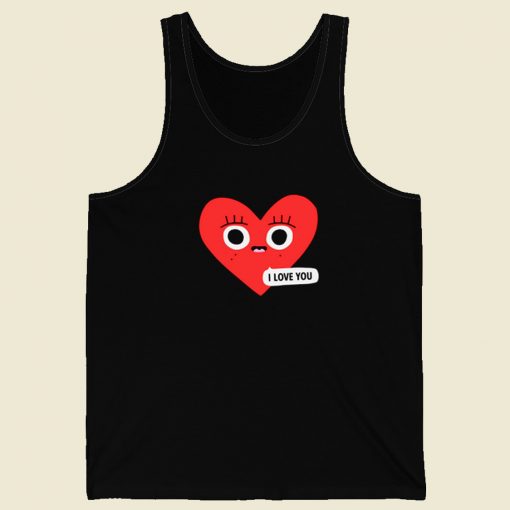 I Love You Valentines 80s Retro Tank Top