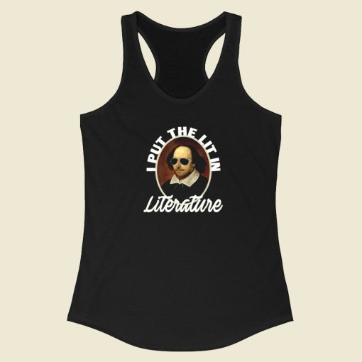 I Put The Lit In Literature 80s Racerback Tank Top