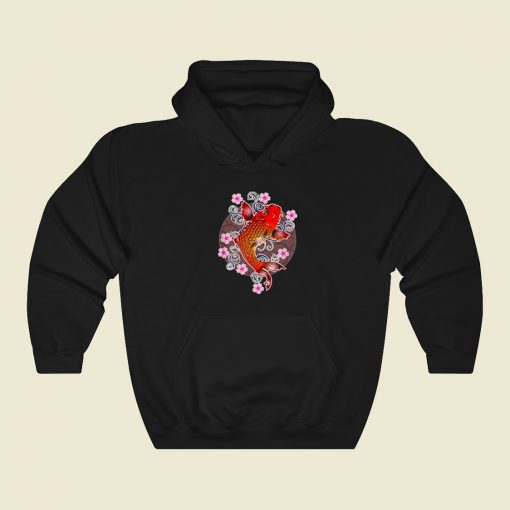 Japanese Koi Fish Cherry Hoodie Style