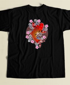 Japanese Koi Fish Cherry 80s Retro T Shirt Style