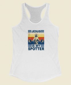 Jesus Is My Spotter Vintage 80s Racerback Tank Top