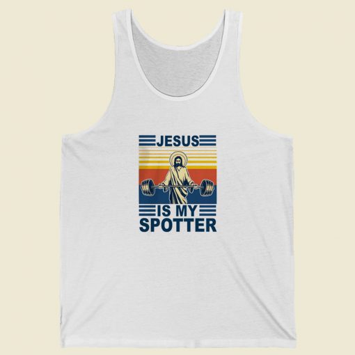 Jesus Is My Spotter Vintage 80s Retro Tank Top