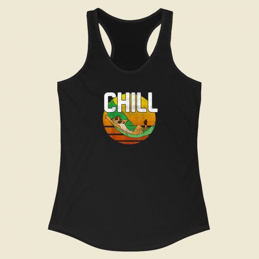 Lion King Timon Chill 80s Racerback Tank Top