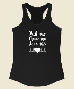 Love Me Valentine Day 80s Racerback Tank Top