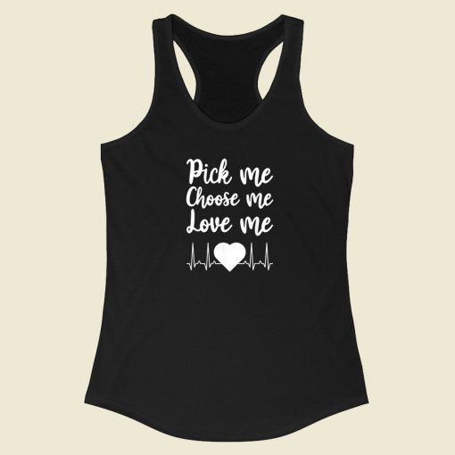 Love Me Valentine Day 80s Racerback Tank Top