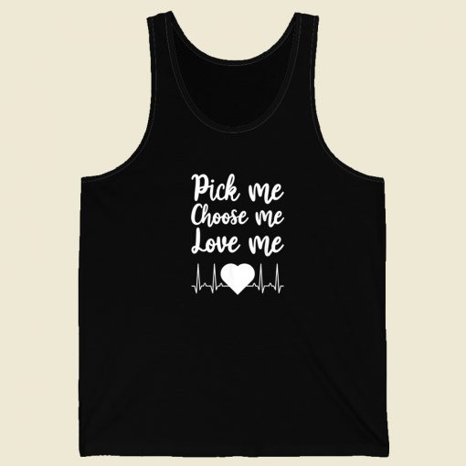 Love Me Valentine Day 80s Retro Tank Top