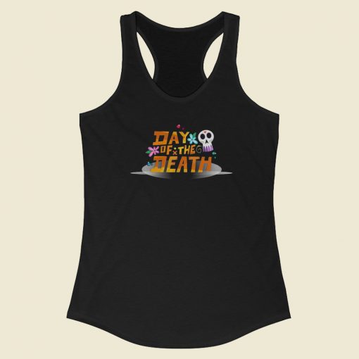 Mexican Day Of The Death 80s Racerback Tank Top