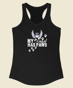 My Angel Has Paws 80s Racerback Tank Top