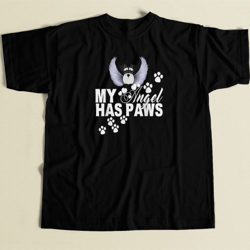 My Angel Has Paws 80s Retro T Shirt Style