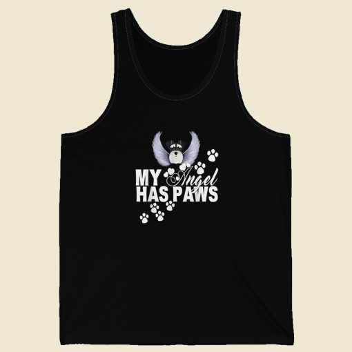 My Angel Has Paws 80s Retro Tank Top