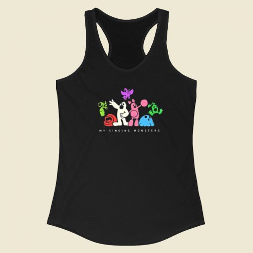 My Singing Monsters Meme 80s Racerback Tank Top