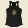 One Last Slice Pizza Skeletons 80s Racerback Tank Top