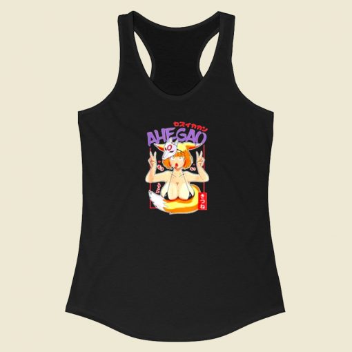 Otaku Ahegao Waifu 80s Racerback Tank Top