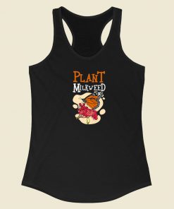 Plant Milkweed Butterfly Graphic 80s Racerback Tank Top