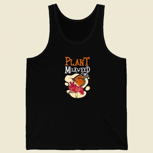 Plant Milkweed Butterfly Graphic 80s Retro Tank Top