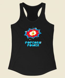 Popcorn Power Comic 80s Racerback Tank Top