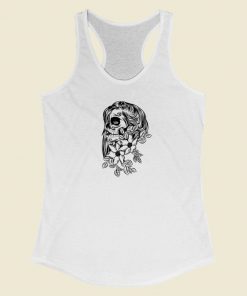 Pretty Day Dead With Flower 80s Racerback Tank Top