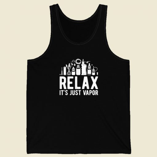 Relax It Just Vapor Funny 80s Retro Tank Top