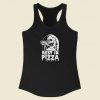 Rest In Pizza Funny Pizza Lover 80s Racerback Tank Top