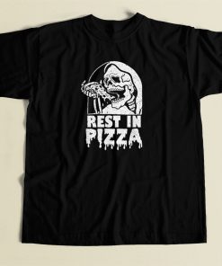 Rest In Pizza Funny Pizza Lover 80s Retro T Shirt Style