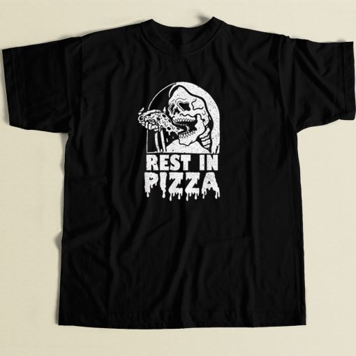 Rest In Pizza Funny Pizza Lover 80s Retro T Shirt Style