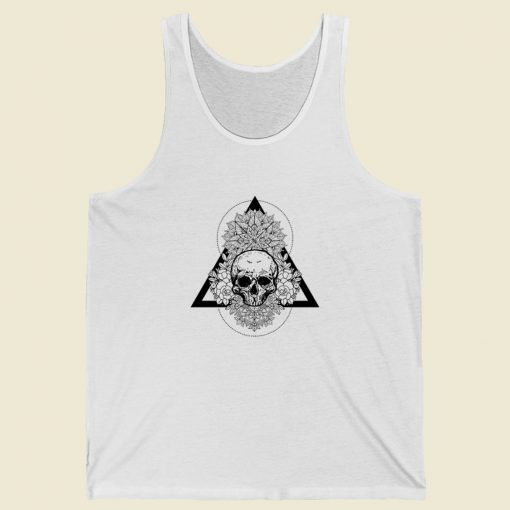 Skull Flower Day Of The Dead 80s Retro Tank Top