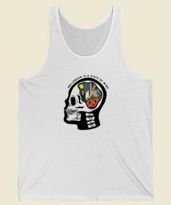 Skull Halloween Is A State Of Mind 80s Retro Tank Top