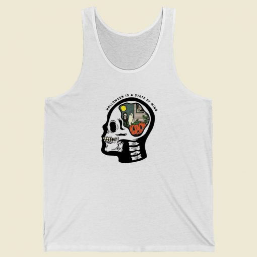 Skull Halloween Is A State Of Mind 80s Retro Tank Top