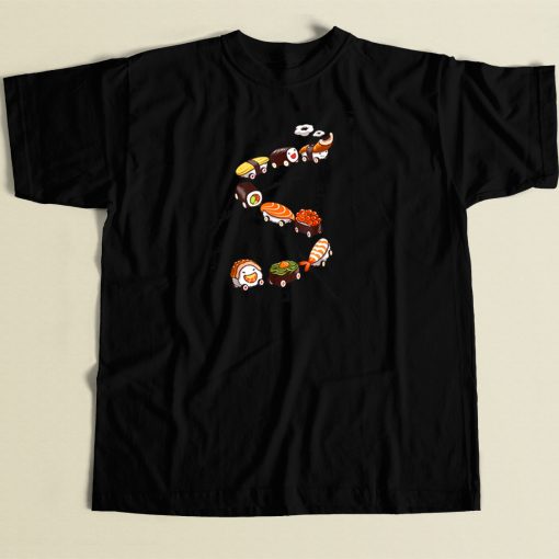 Sushi Train Japanese 80s Retro T Shirt Style