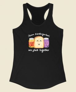 Team Kindergarten Meme 80s Racerback Tank Top