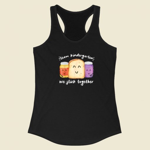 Team Kindergarten Meme 80s Racerback Tank Top