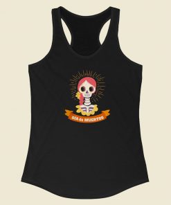 The Girl Skeleton Funny 80s Racerback Tank Top