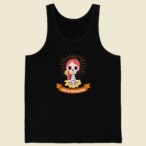 The Girl Skeleton Funny 80s Retro Tank Top