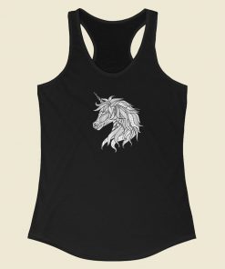 Unicorn Color Your Own 80s Racerback Tank Top