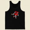 Valentines Heart Holding Lacrosse 80s Retro Tank Top