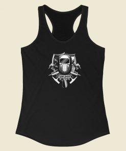 Welder Skull Mask Graphic 80s Racerback Tank Top