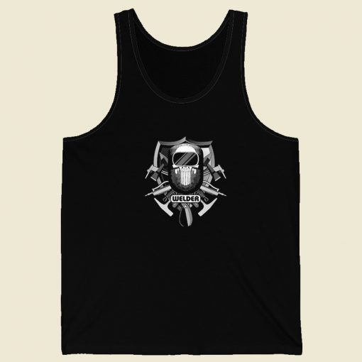 Welder Skull Mask Graphic 80s Retro Tank Top