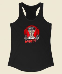 What Cat Rebel Funny 80s Racerback Tank Top